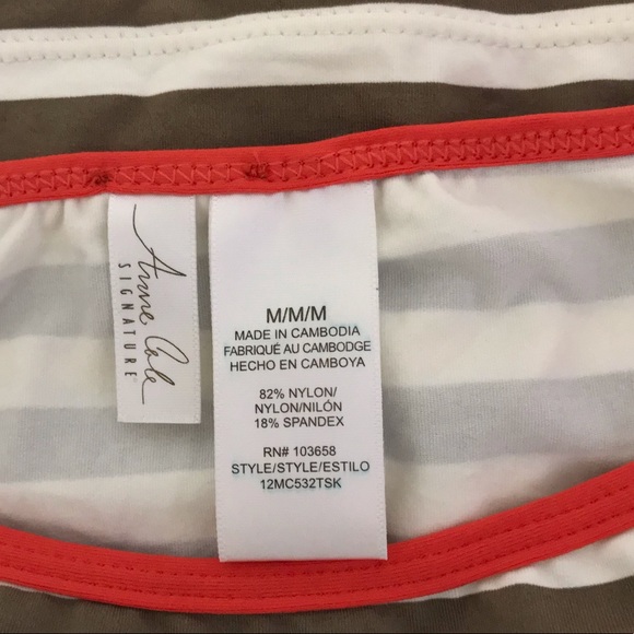 🆕 Anne Cole Striped Stretchy Cover Up Mini-Dress (Nylon & Spandex). NWT - Picture 4 of 12